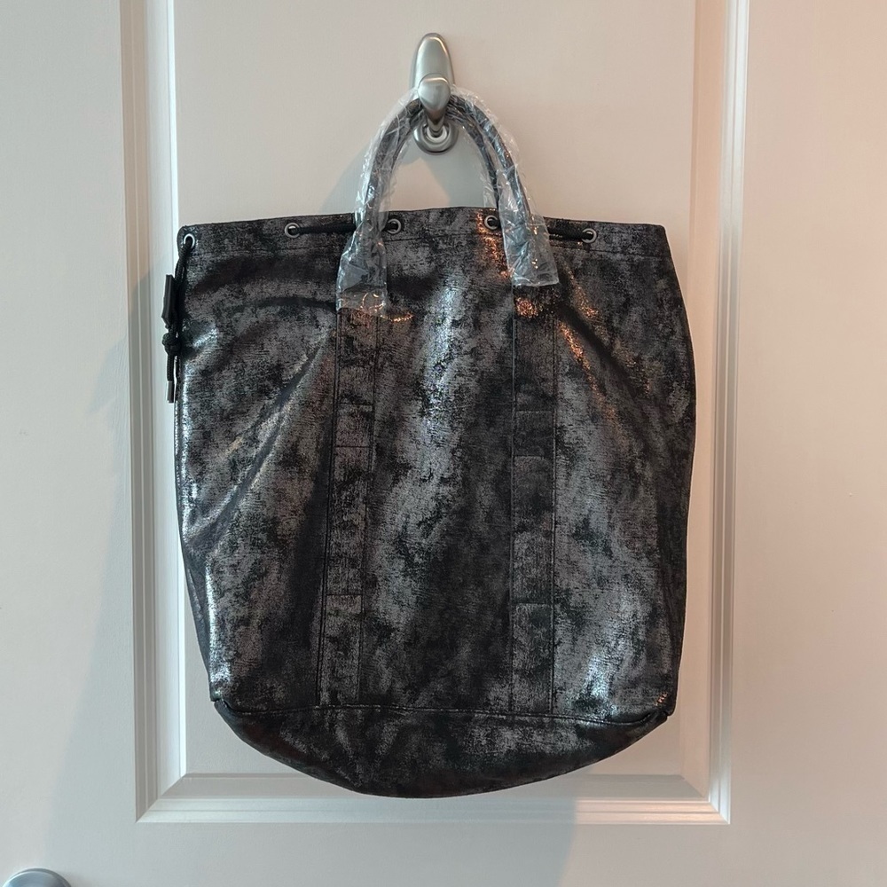 Pewter Black ATM Anthony Thomas Melillo Metallic Nubuck Tote NWT